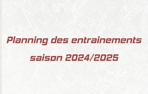 PLANNING ENTRAINEMENTS 2024/2025