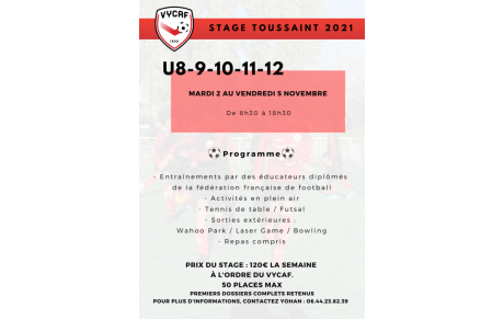 Stage Toussaint U8 à U12