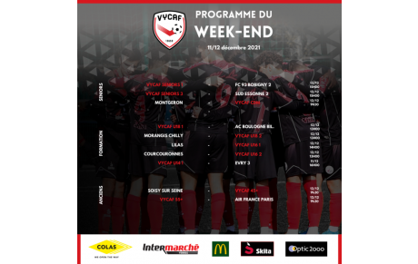 Programme du week-end 11/12 décembre